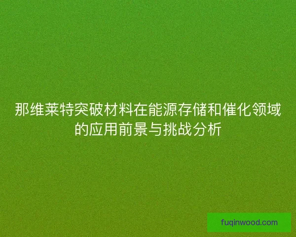 那维莱特突破材料在能源存储和催化领域的应用前景与挑战分析